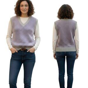 David Brett Vintage Wool Sweater Vest Purple Gray XS/S